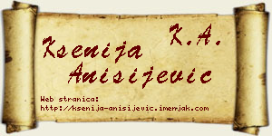 Ksenija Anisijević vizit kartica